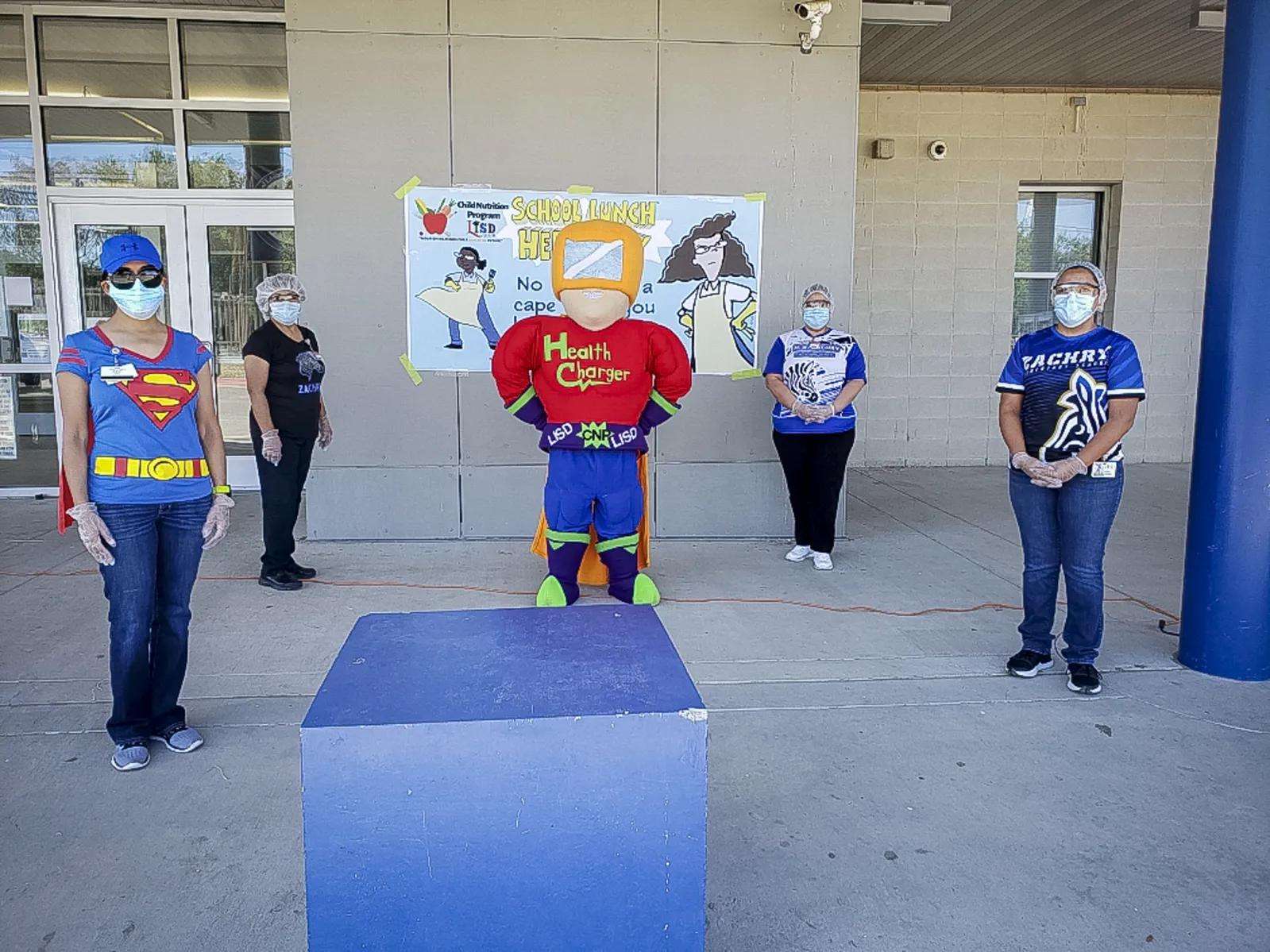 The Laredo nutrition team are dressed as superheroes.