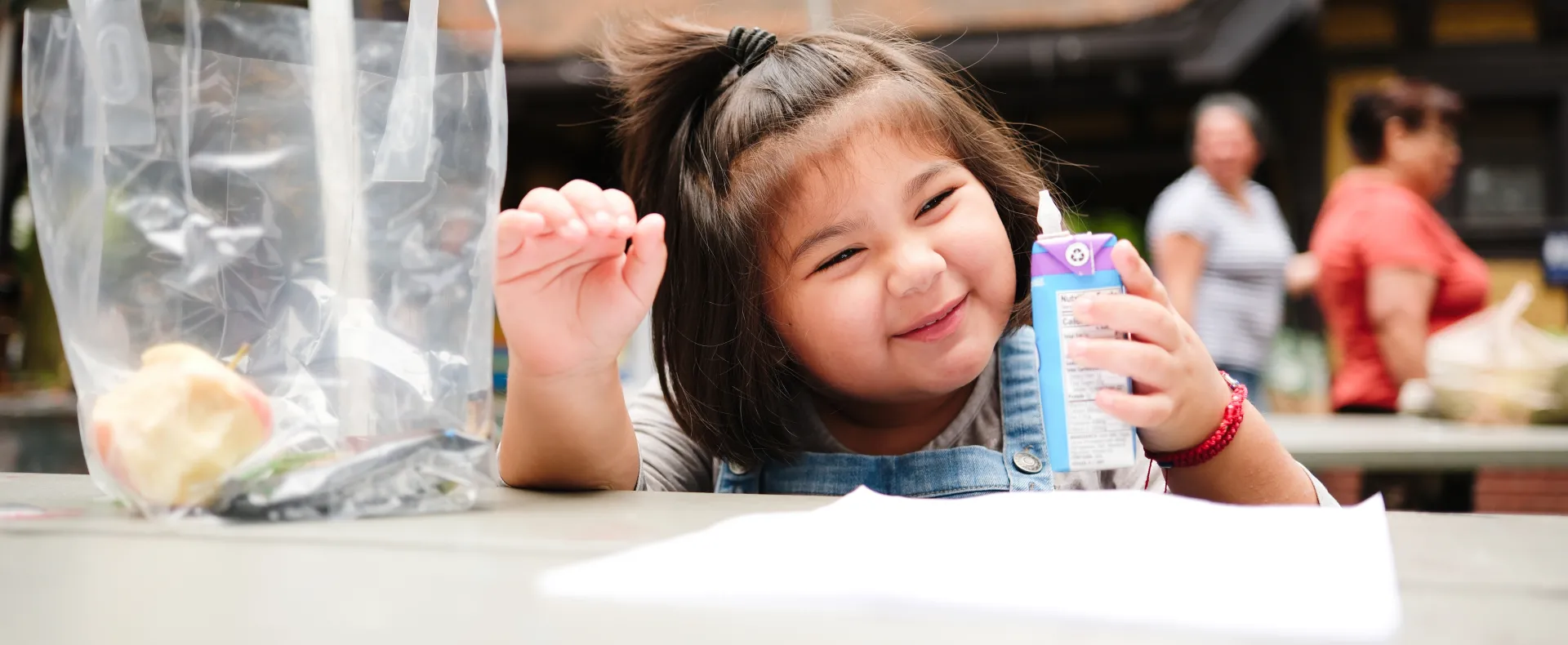 Smiling girl outside in summer