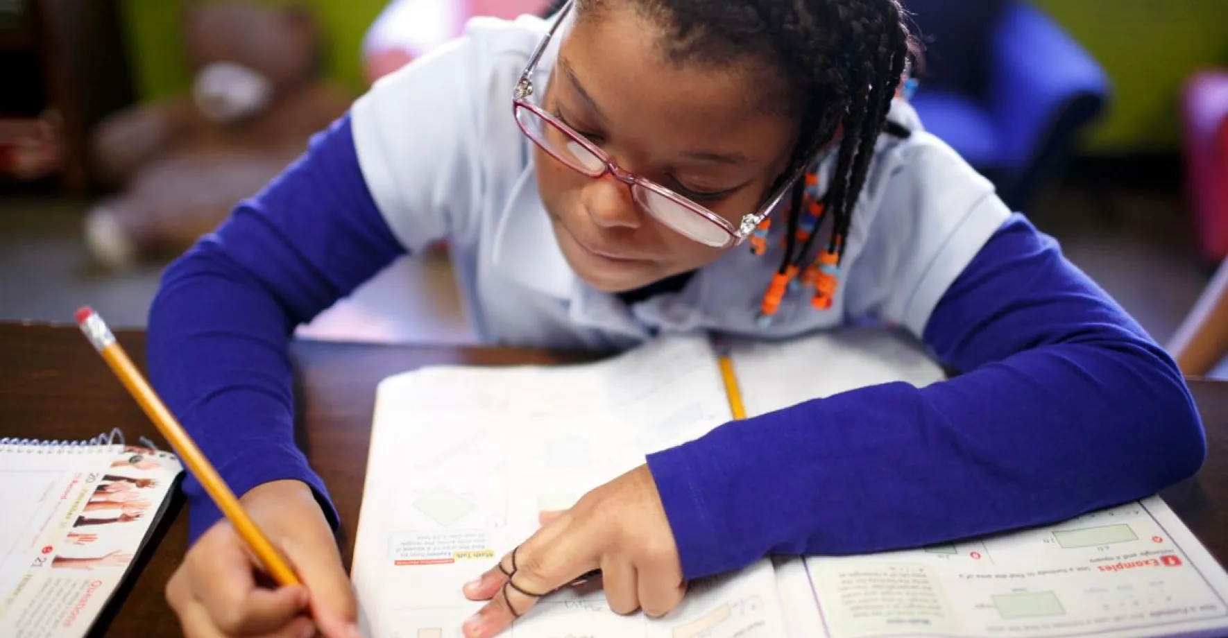 Girl doing homework