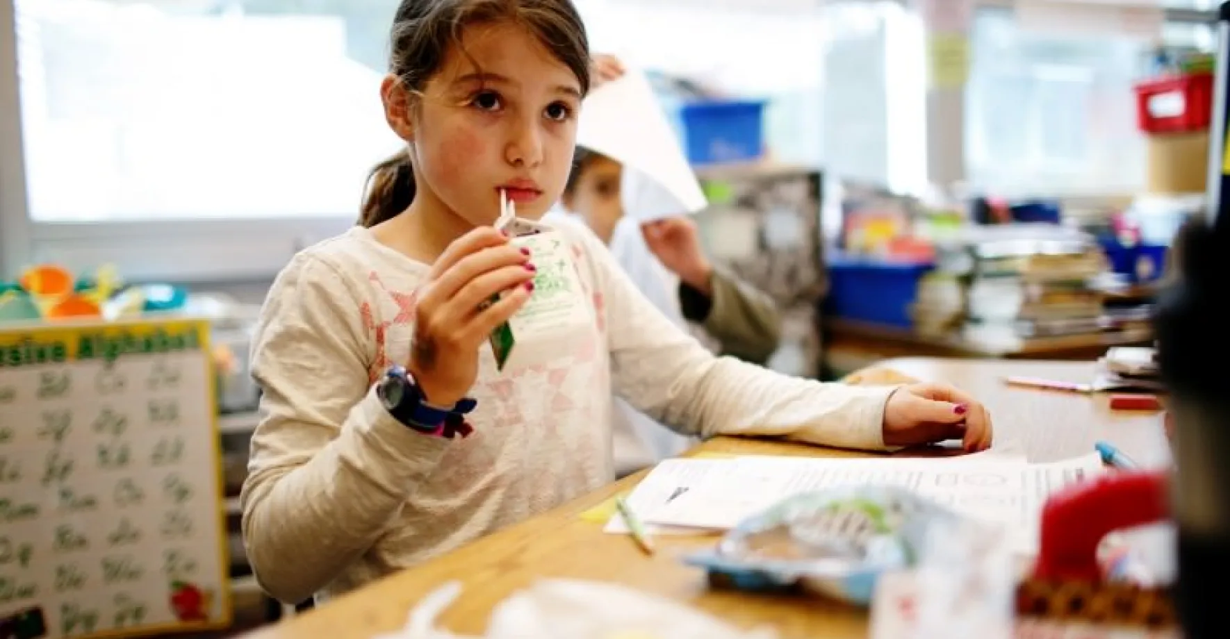 Girl Drinking Milk