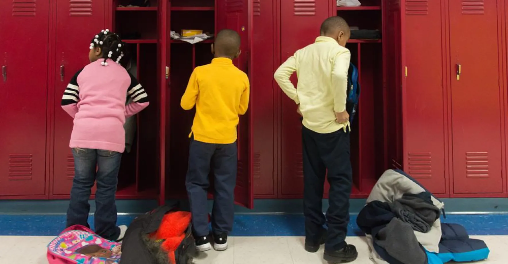 Students at their lockers