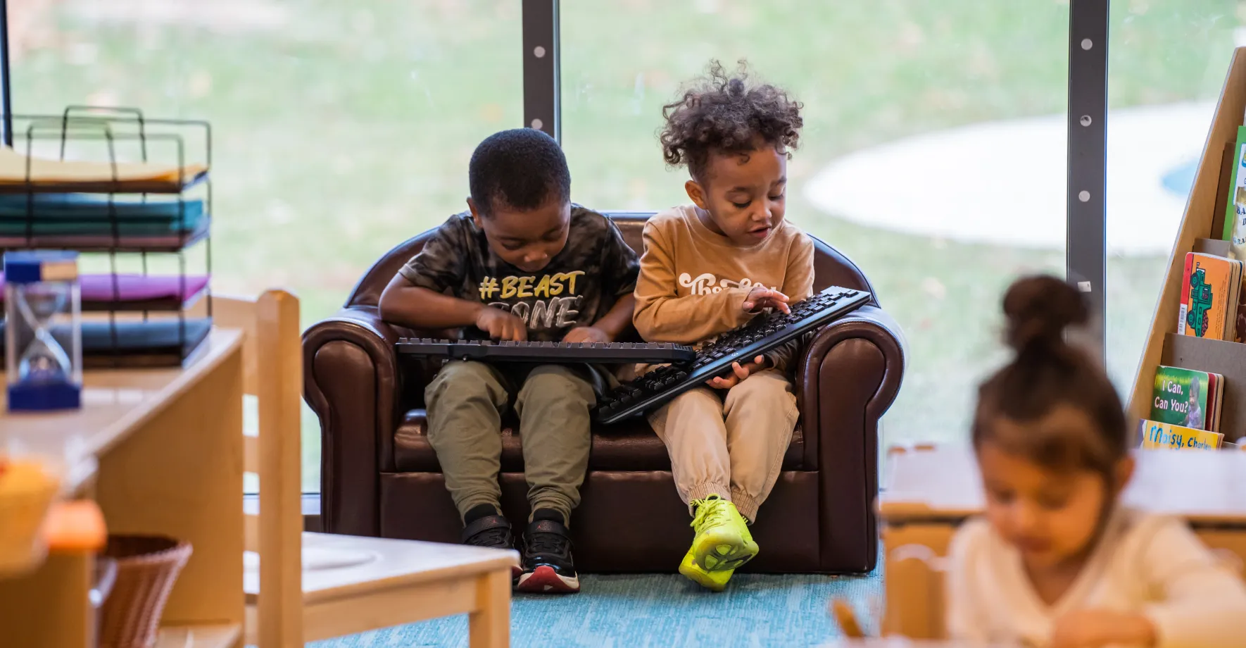 two boys reading