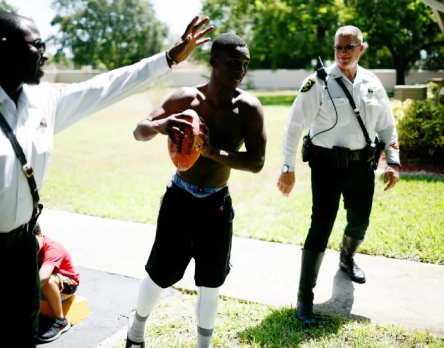 Officers Playing Football