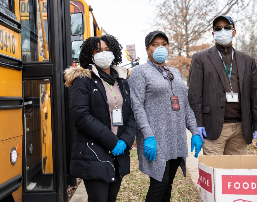 Volunteers deliver food to hungry kids during coronavirus-related school closures.