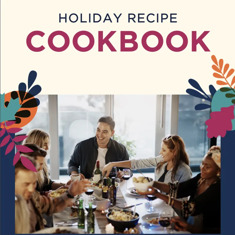 Cover image for a holiday recipe cookbook