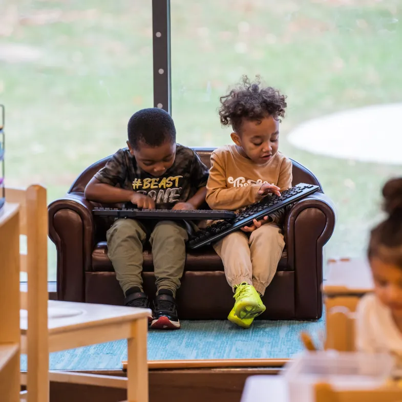 two boys reading