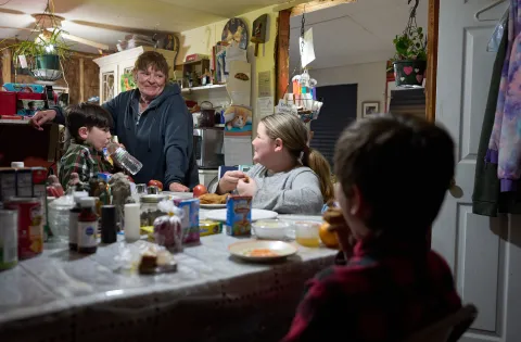 VA family having dinner